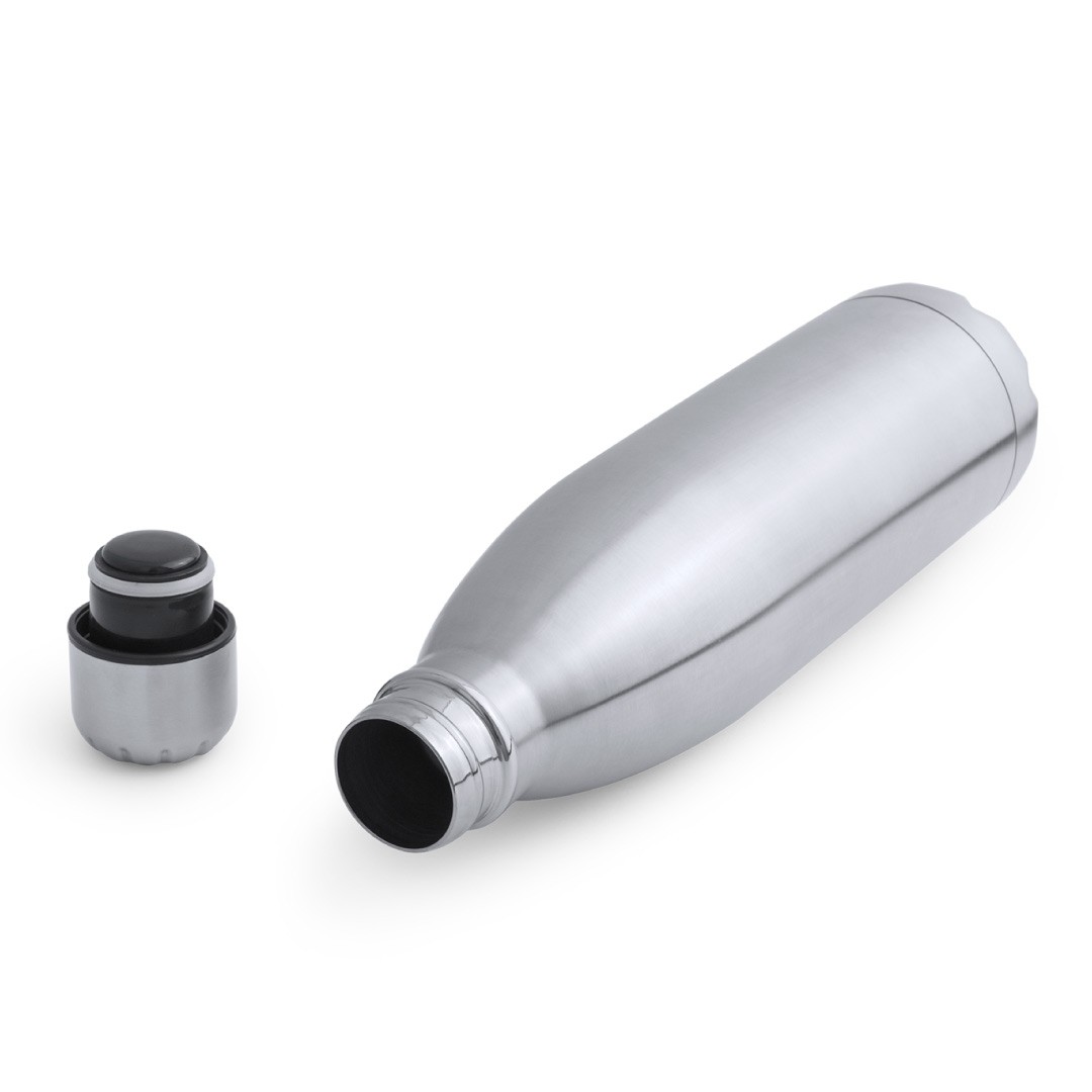 Botella térmica de acero inoxidable reciclado plateada brillante 850ml color plateado segunda vista