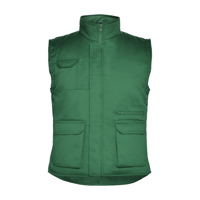 Chaleco de trabajo de poliéster y algodón con cuello 200 g/m2 Roly Almanzor color verde botella segunda vista