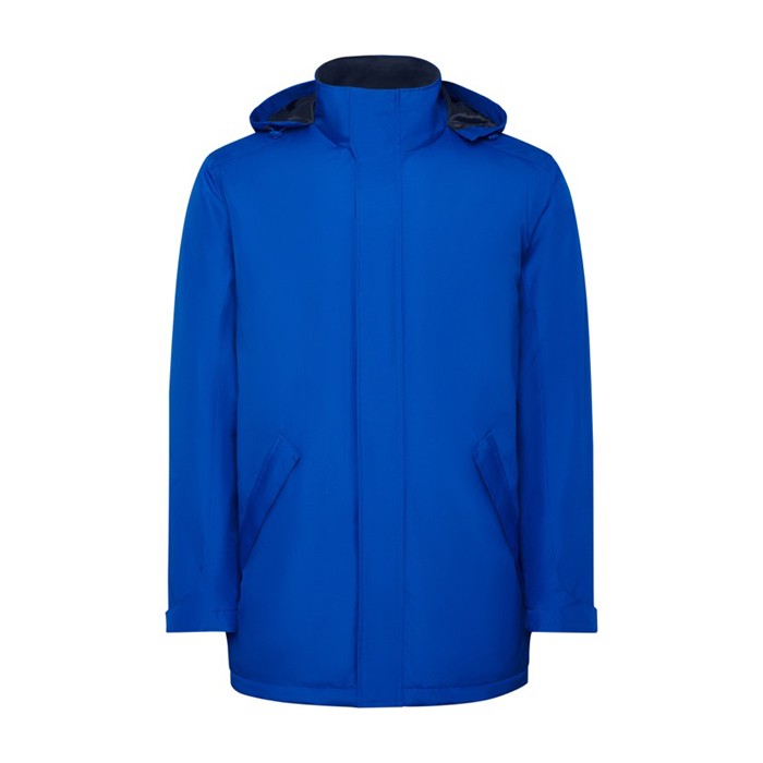 Parka de poliéster reciclado impermeable 400 g/m2 Roly Direct America color azul real segunda vista