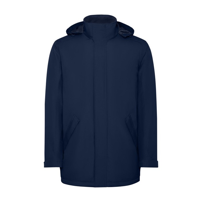 Parka de poliéster reciclado impermeable 400 g/m2 Roly Direct America color azul marino segunda vista