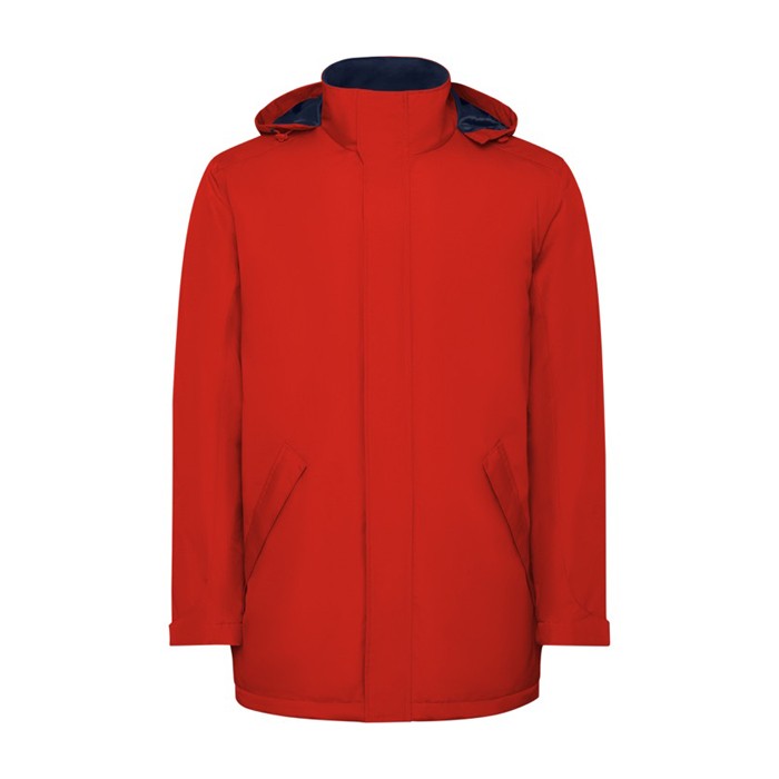 Parka de poliéster reciclado impermeable 400 g/m2 Roly Direct America color rojo segunda vista