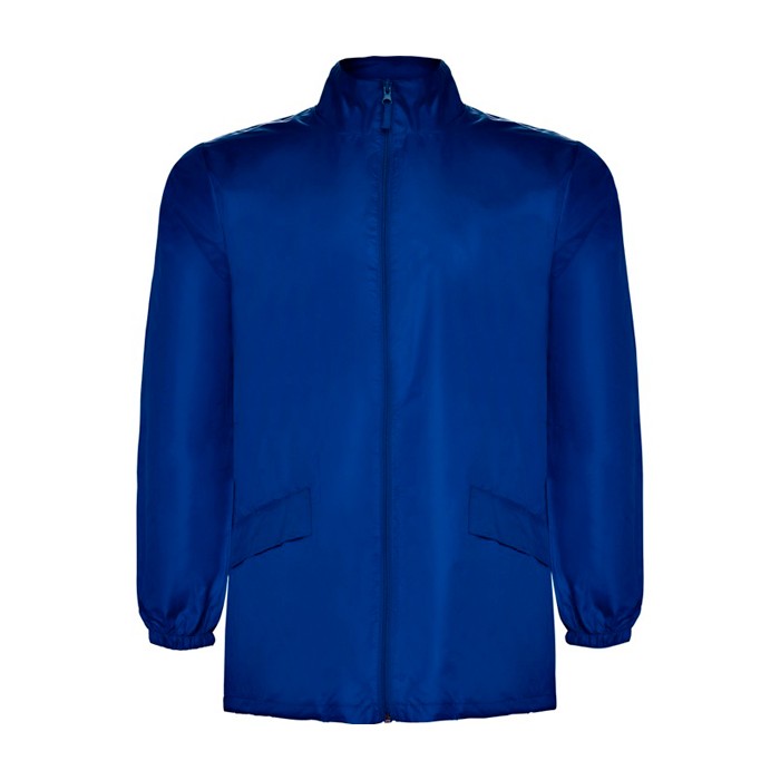 Chubasquero unisex de poliéster con capucha 70 g/m2 Roly Direct Escocia color azul real segunda vista