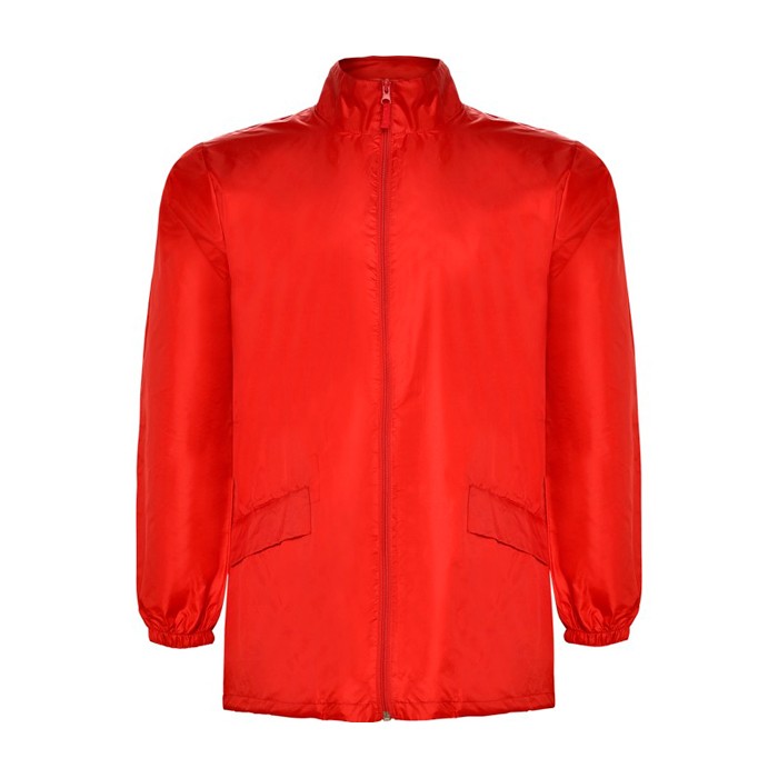 Chubasquero unisex de poliéster con capucha 70 g/m2 Roly Direct Escocia color rojo segunda vista