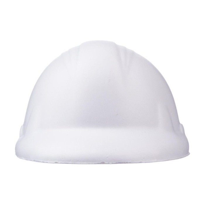 Antiestrés hecho de PU en forma de casco de constructor tercera vista Antiestrés hecho de PU en forma de casco de constructor tercera vista