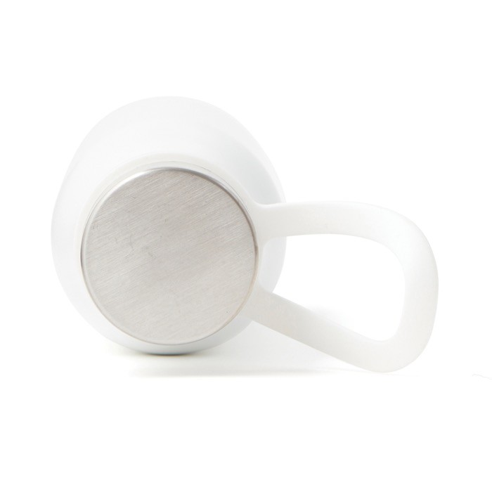 Botella termo de acero inoxidable con tapa antigoteo y asa 450ml color blanco tercera vista