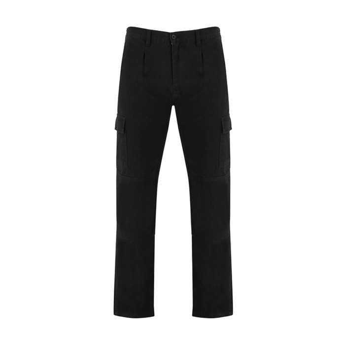 Pantalón laboral de algodón con cintura elástica 240 g/m2 Roly Safety color negro segunda vista