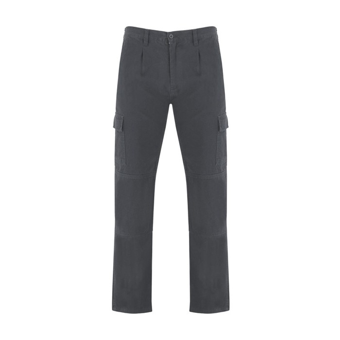 Pantalón laboral de algodón con cintura elástica 240 g/m2 Roly Safety color gris topo segunda vista