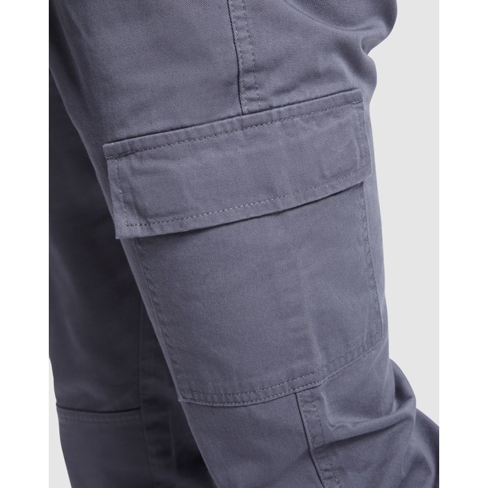 Pantalón laboral de algodón con cintura elástica 240 g/m2 Roly Safety color gris topo vista detalle 1