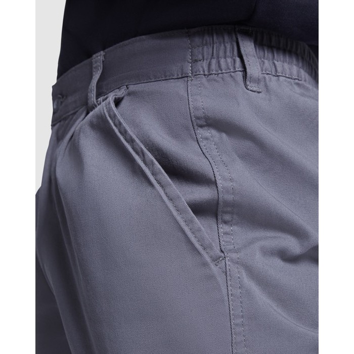 Pantalón laboral de algodón con cintura elástica 240 g/m2 Roly Safety color gris topo vista detalle 2