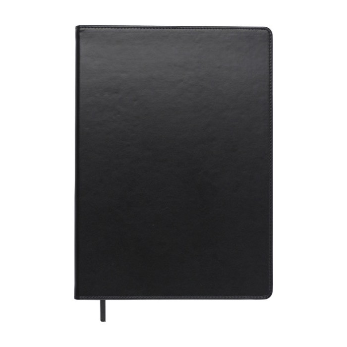 Cuaderno con tapa de polipiel en negro A4 hojas a rayas color negro primera vista