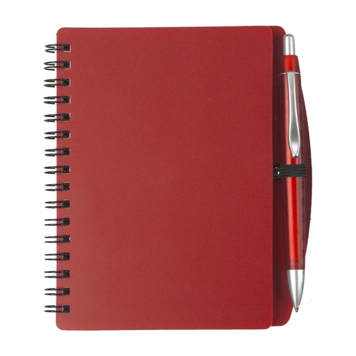 Libreta de tapa dura y bolígrafo a juego A6 hojas a rayas primera vista