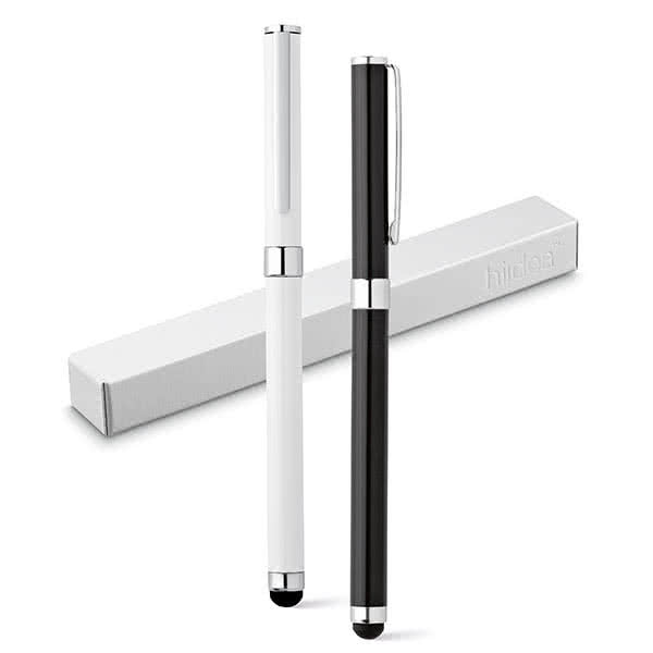Roller con puntero táctil en caja de presentación color blanco vista productos Roller con puntero táctil en caja de presentación color blanco vista productos