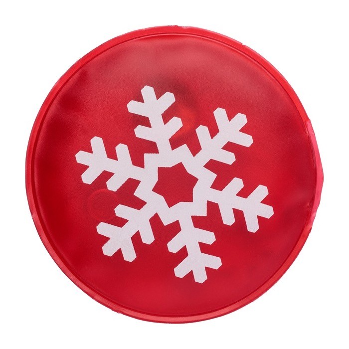 Calienta manos navideño reutilizable ideal para bolsillos o guantes color rojo tercera vista Calienta manos navideño reutilizable ideal para bolsillos o guantes color rojo tercera vista