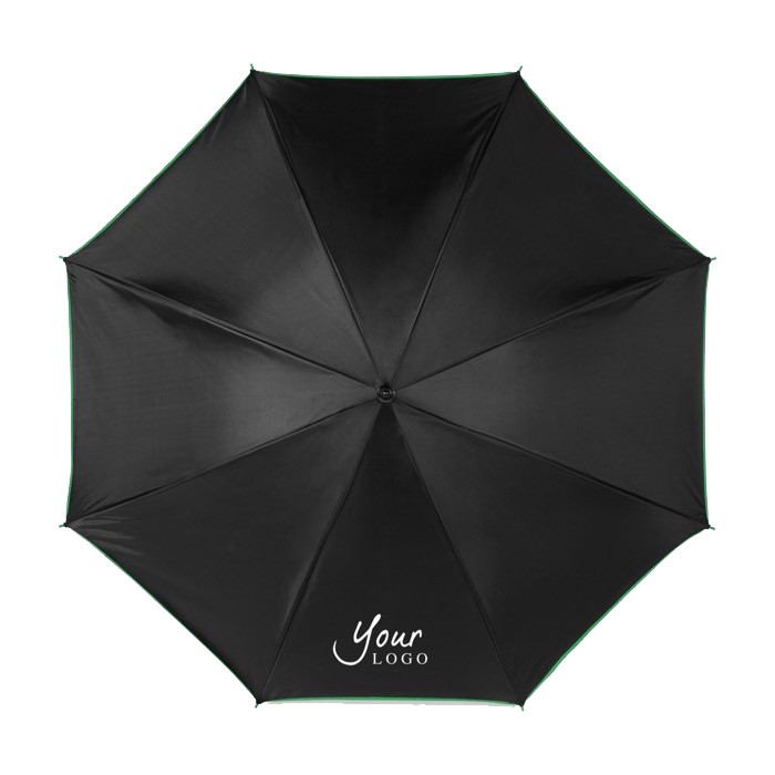 Paraguas de 8 paneles de color negro con interior de color Ø103 color verde tercera vista