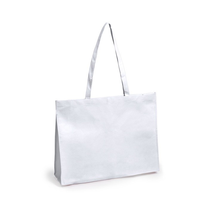Bolsa de asas largas no tejida 80 g/m2 color blanco