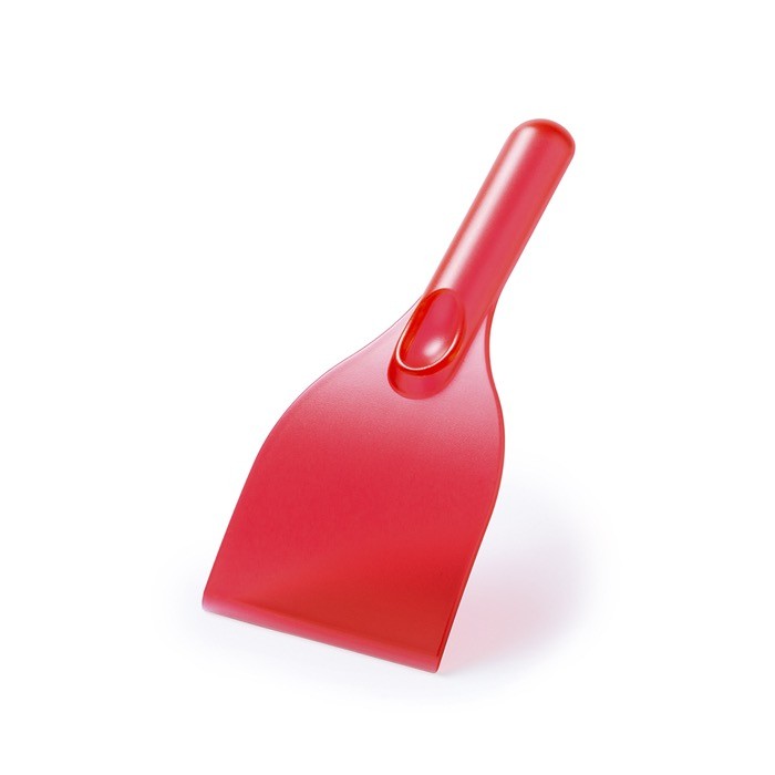 Rascador de hielo sencillo en varios colores con amplia paleta color rojo segunda vista