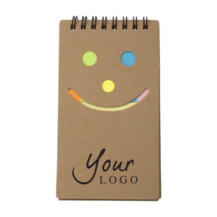 Práctico bloc de 50 notas y 150 tiras adhesivas con espiral color marrón tercera vista Práctico bloc de 50 notas y 150 tiras adhesivas con espiral color marrón tercera vista