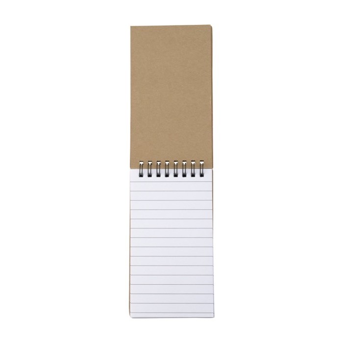 Práctico bloc de 50 notas y 150 tiras adhesivas con espiral color marrón quinta vista Práctico bloc de 50 notas y 150 tiras adhesivas con espiral color marrón quinta vista