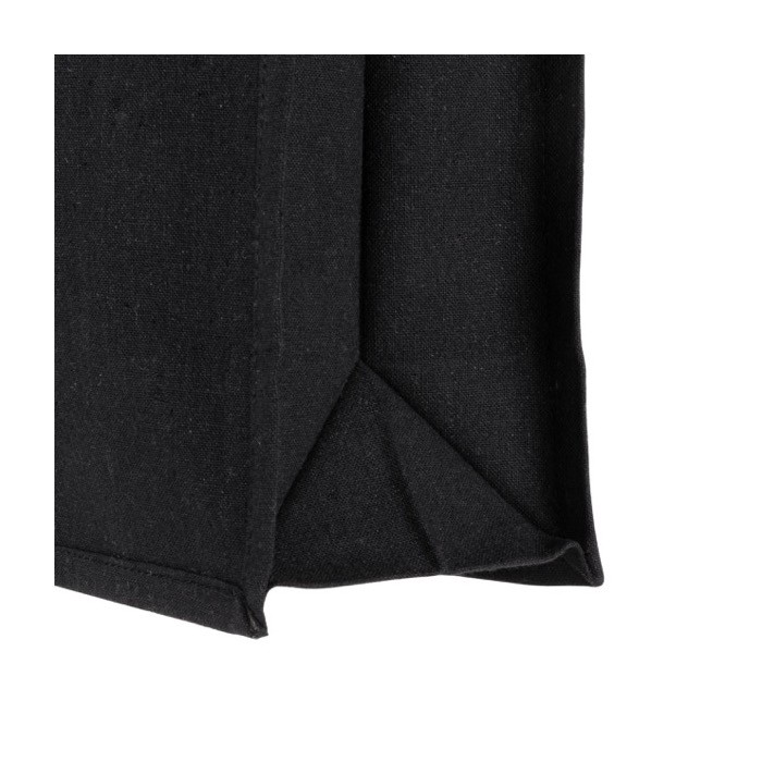 Bolsa de algodón reciclado de asas largas y certificación GRS 180 g/m2 color negro primera vista Bolsa de algodón reciclado de asas largas y certificación GRS 180 g/m2 color negro primera vista