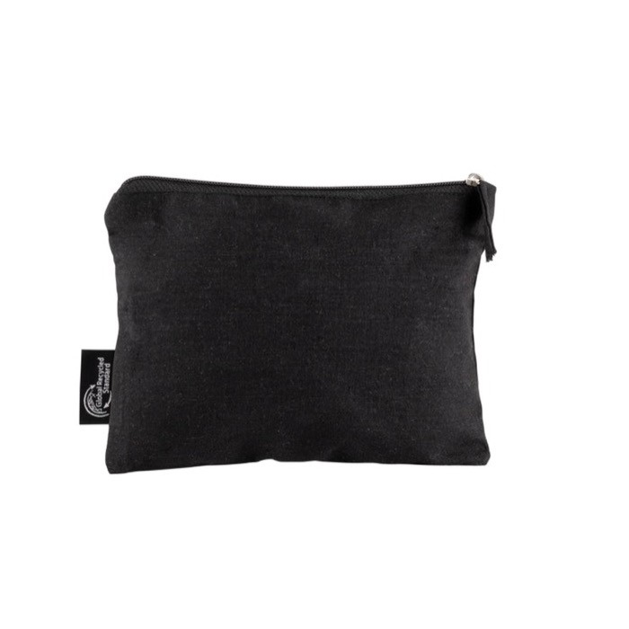 Neceser de algodón reciclado con tirador a juego 230 g/m2 color negro quinta vista Neceser de algodón reciclado con tirador a juego 230 g/m2 color negro quinta vista