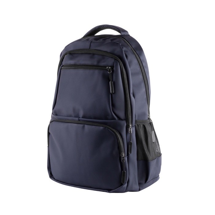 Mochila de cuero sintético con varios compartimientos en el exterior 15'' color azul marino quinta vista