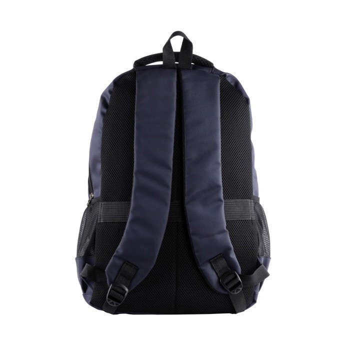 Mochila de cuero sintético con varios compartimientos en el exterior 15'' color azul marino vista detalle