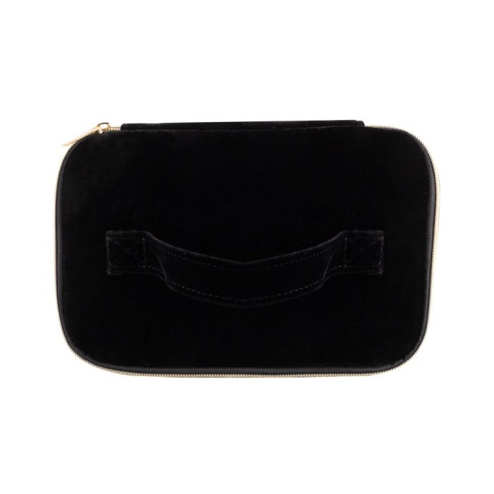 Neceser aterciopelado de viaje con asa para sujeción 280 g/m2 color negro segunda vista Neceser aterciopelado de viaje con asa para sujeción 280 g/m2 color negro segunda vista