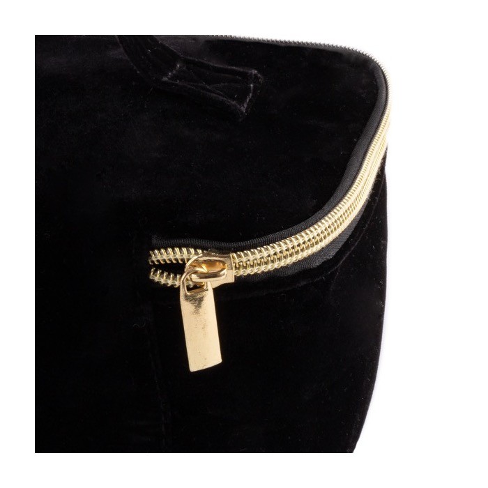 Neceser aterciopelado de viaje con asa para sujeción 280 g/m2 color negro tercera vista Neceser aterciopelado de viaje con asa para sujeción 280 g/m2 color negro tercera vista