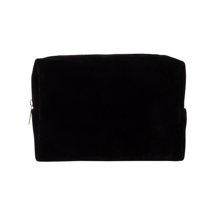 Neceser aterciopelado de poliéster con cremallera dorada 280 g/m2 color negro segunda vista Neceser aterciopelado de poliéster con cremallera dorada 280 g/m2 color negro segunda vista