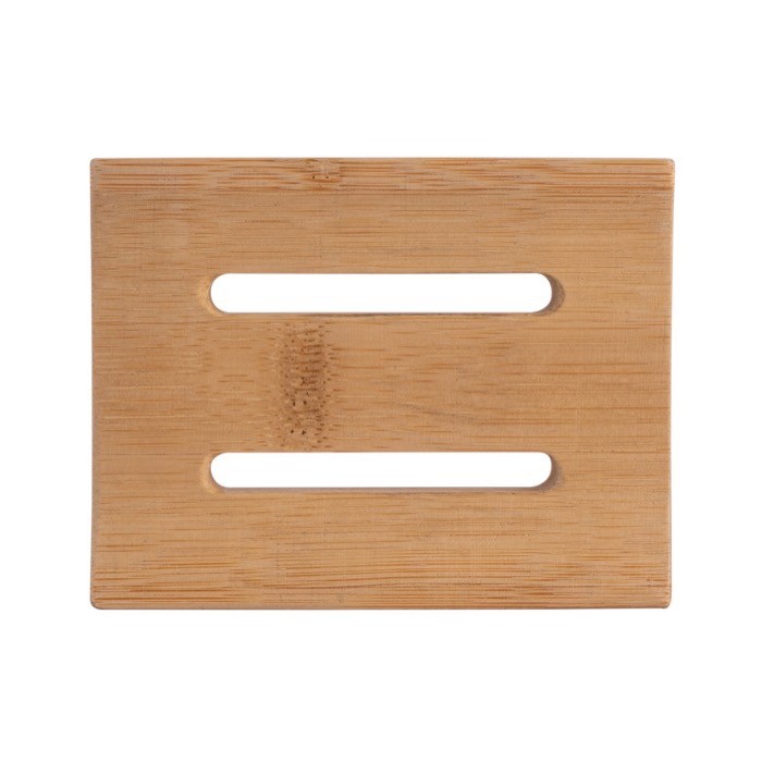 Jabonera con 2 orificios de drenaje hecha de bambú con certificado FSC color madera primera vista Jabonera con 2 orificios de drenaje hecha de bambú con certificado FSC color madera primera vista