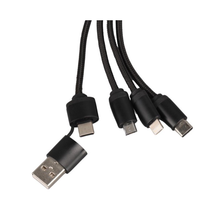 Cargador con múltiples conexiones con opción de marcaje retroiluminado color negro segunda vista Cargador con múltiples conexiones con opción de marcaje retroiluminado color negro segunda vista