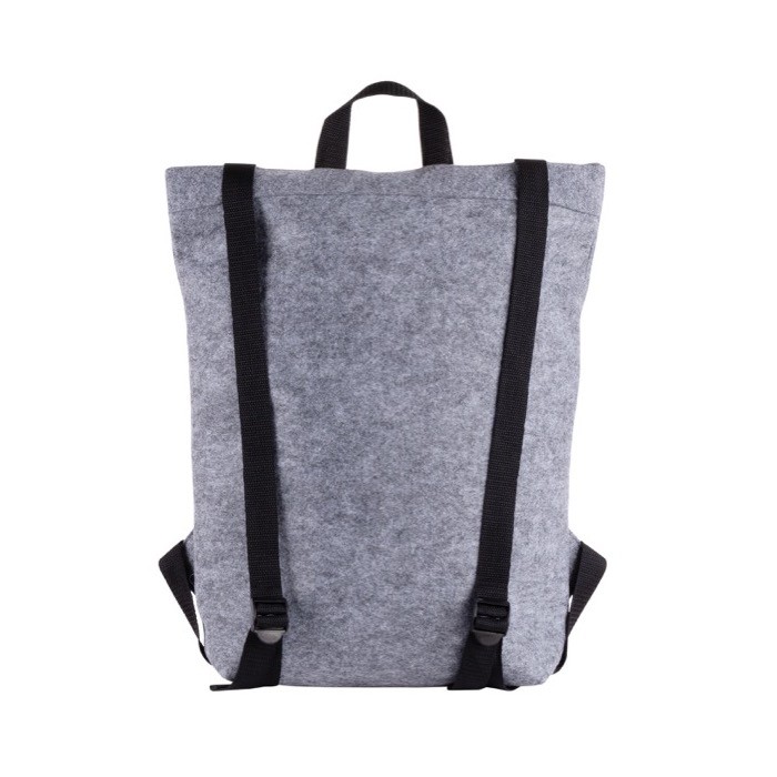 Mochila de fieltro RPET con bolsillo interior para portátil 15.6'' color gris sexta vista Mochila de fieltro RPET con bolsillo interior para portátil 15.6'' color gris sexta vista