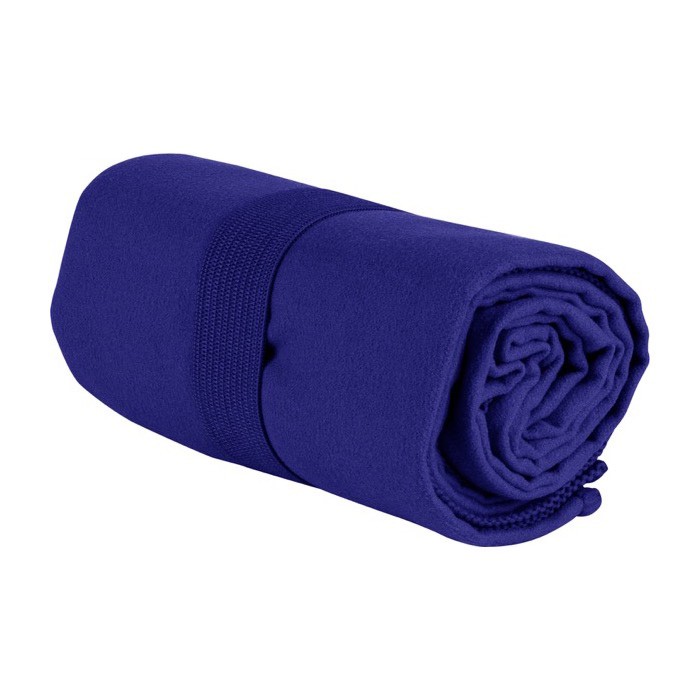 Toalla absorbente de microfibra RPET y elástico a juego color azul segunda vista