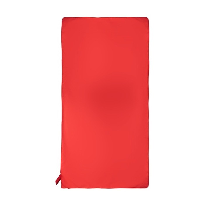 Toalla absorbente de microfibra RPET y elástico a juego color rojo primera vista