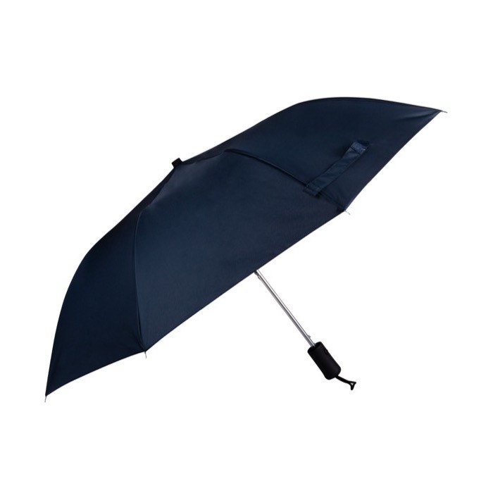 Paraguas de pongee y mango de goma con apertura automática Ø90 color azul marino cuarta vista