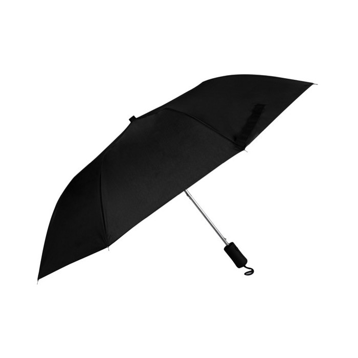 Paraguas de pongee y mango de goma con apertura automática Ø90 color negro cuarta vista