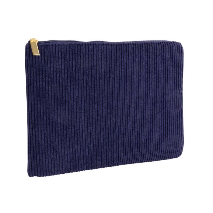 Neceser aterciopelado de poliéster con cremallera dorada 240 g/m2 color azul marino cuarta vista Neceser aterciopelado de poliéster con cremallera dorada 240 g/m2 color azul marino cuarta vista