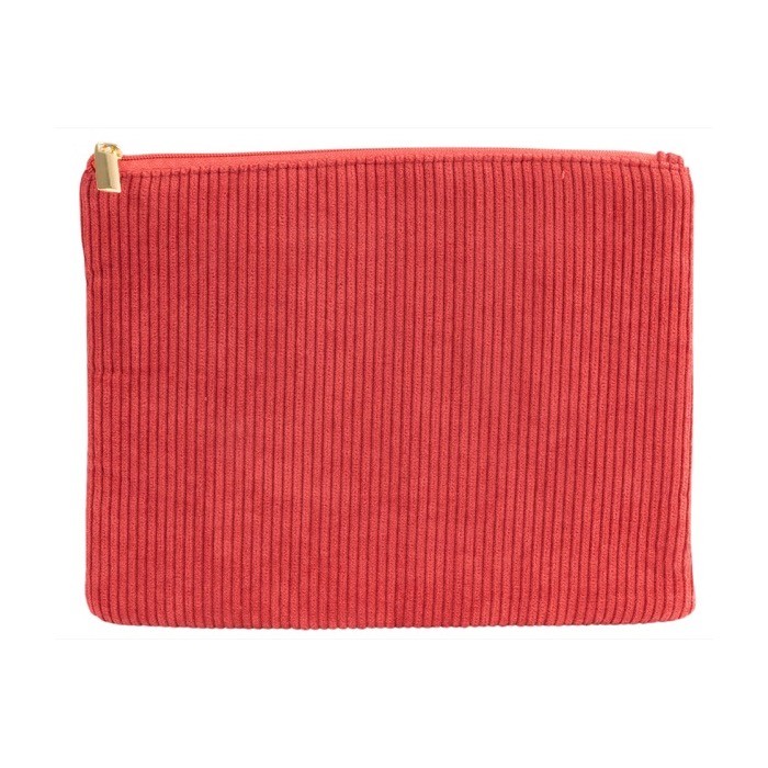 Neceser aterciopelado de poliéster con cremallera dorada 240 g/m2 color rojo primera vista Neceser aterciopelado de poliéster con cremallera dorada 240 g/m2 color rojo primera vista