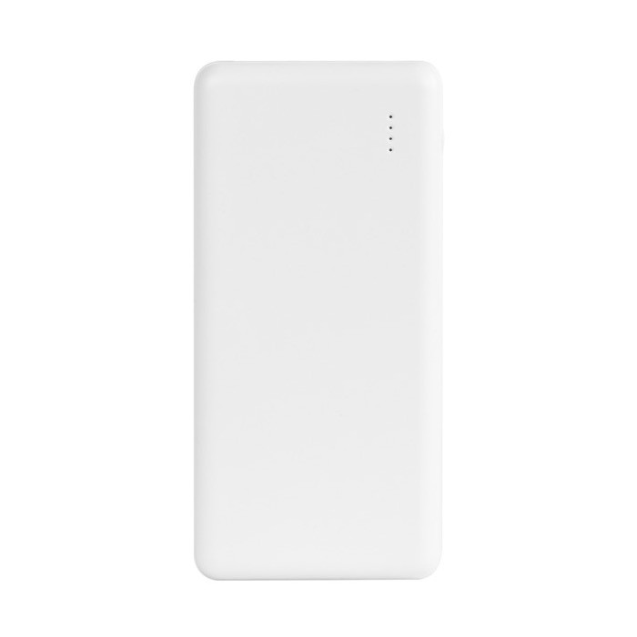 Batería externa hecha de ABS reciclado con capacidad de 8.000 mAh color blanco quinta vista Batería externa hecha de ABS reciclado con capacidad de 8.000 mAh color blanco quinta vista