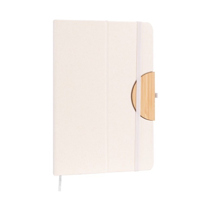 Libreta ecológica de tapa plegable y soporte para móvil A5 hojas lisas color natural cuarta vista
