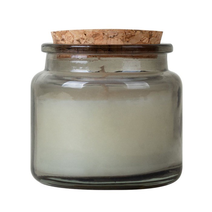 Vela para personalizar con olor a musk y tapa de corcho color gris segunda vista Vela para personalizar con olor a musk y tapa de corcho color gris segunda vista