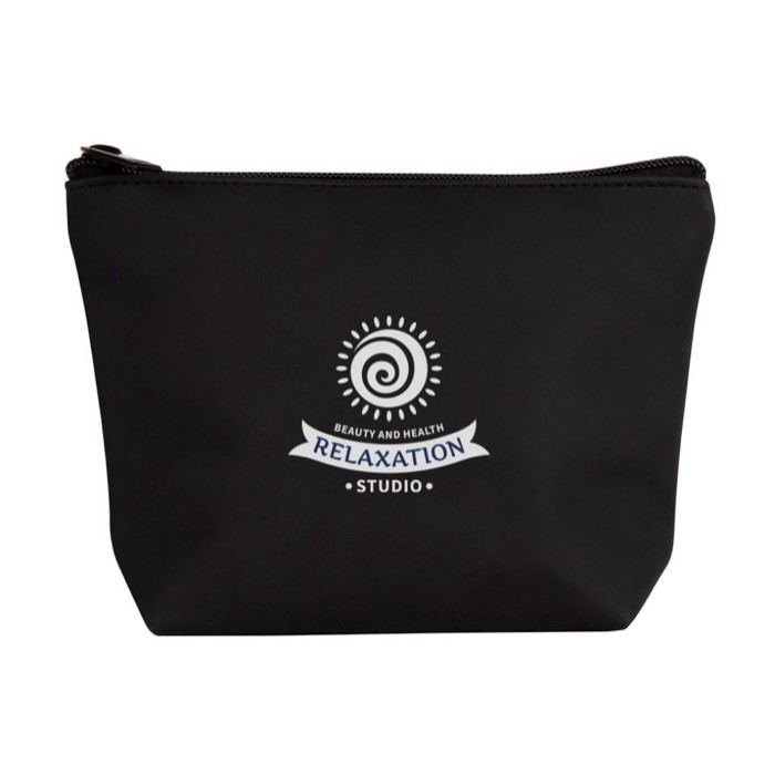 Neceser de cuero sintético personalizable con tirador a juego color negro cuarta vista