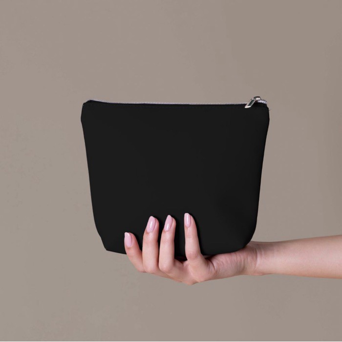 Neceser de cuero sintético personalizable con tirador a juego color negro quinta vista