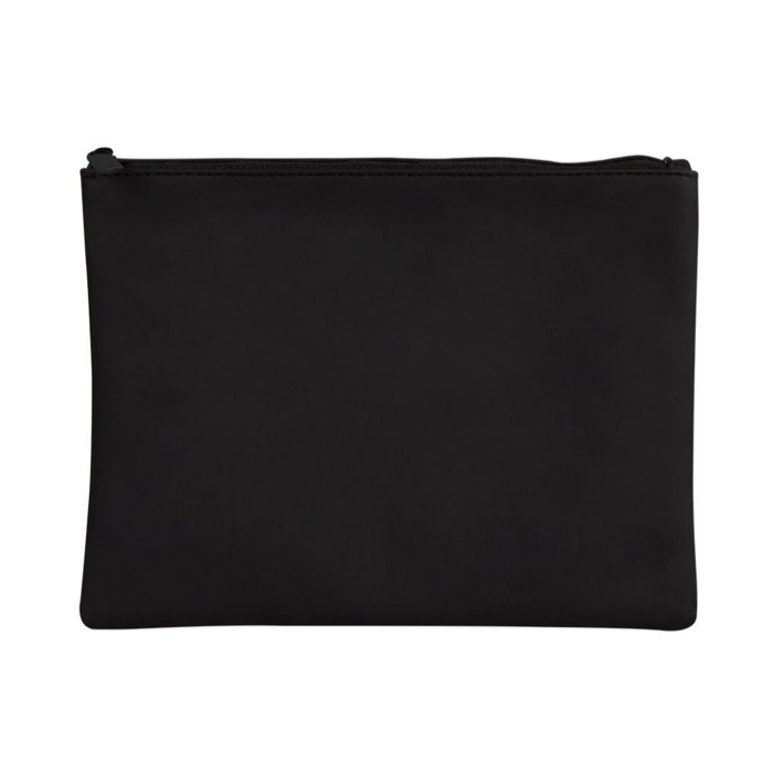 Neceser de cuero sintético de suave tacto con tirador a juego color negro primera vista Neceser de cuero sintético de suave tacto con tirador a juego color negro primera vista