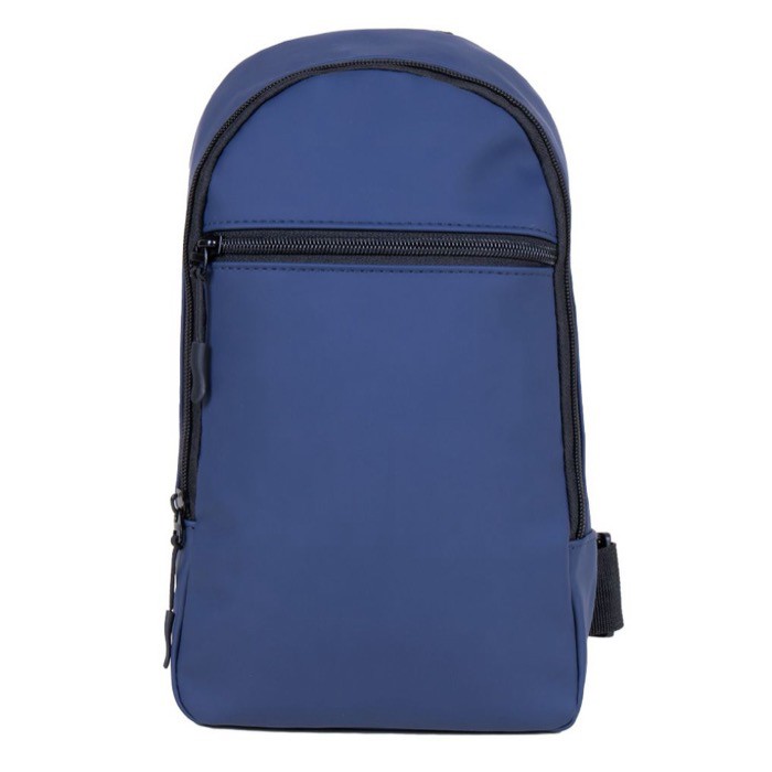 Bandolera de cuero sintético con un bolsillo exterior en el frente color azul marino primera vista Bandolera de cuero sintético con un bolsillo exterior en el frente color azul marino primera vista