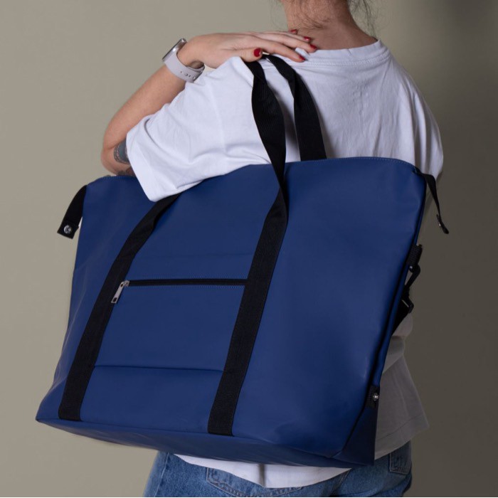 Bolsa de cuero sintético para viaje con cinta para trolley segunda vista Bolsa de cuero sintético para viaje con cinta para trolley segunda vista