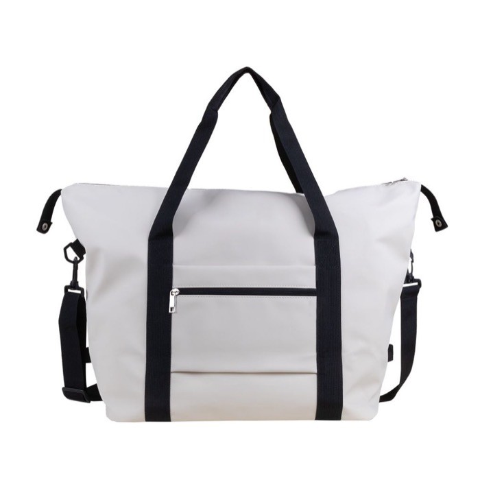 Bolsa de cuero sintético para viaje con cinta para trolley color natural primera vista Bolsa de cuero sintético para viaje con cinta para trolley color natural primera vista