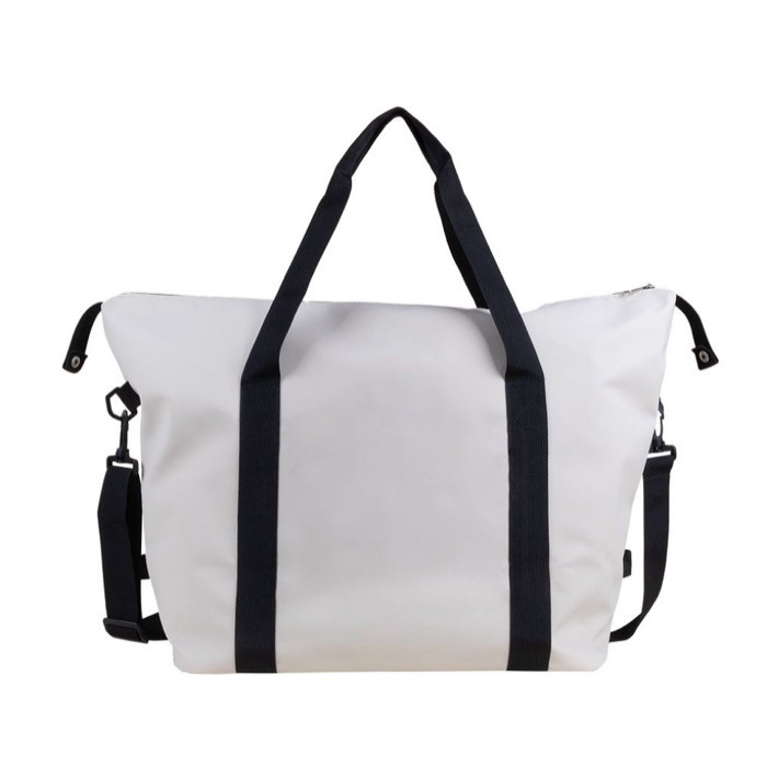 Bolsa de cuero sintético para viaje con cinta para trolley color natural tercera vista Bolsa de cuero sintético para viaje con cinta para trolley color natural tercera vista