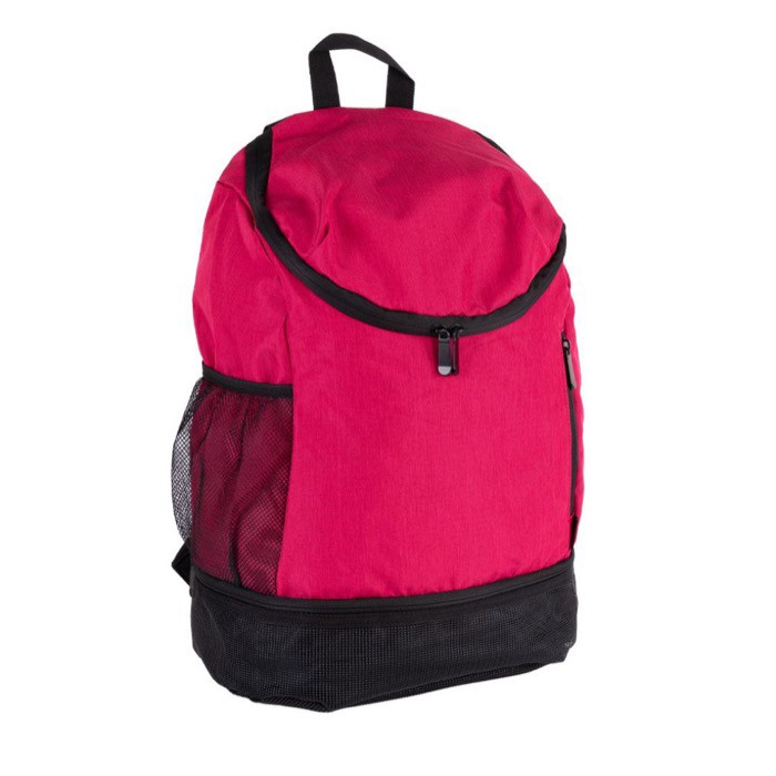 Mochila de poliéster para deportes con compartimiento de zapatos color rojo segunda vista