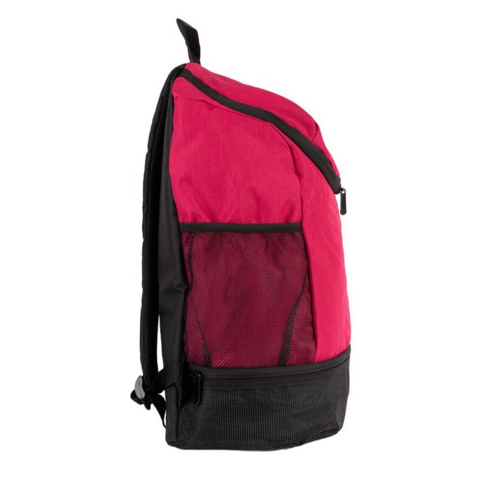 Mochila de poliéster para deportes con compartimiento de zapatos color rojo tercera vista